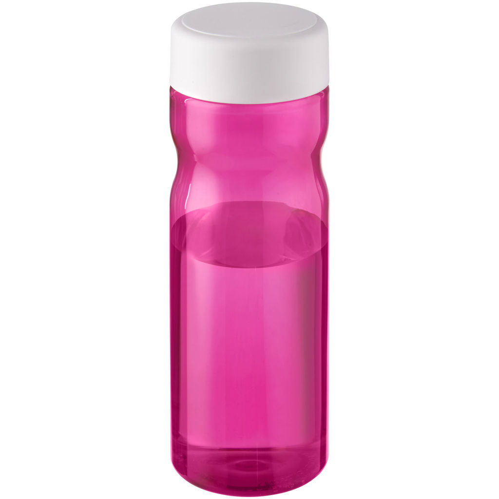 H2O Base 650 мл пляшка з кришкою для води, що закручується, колір фуксфя, білий