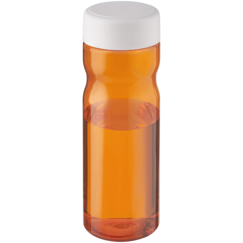 H2O Base 650 мл пляшка з кришкою для води, що закручується, колір помаранчевий, білий