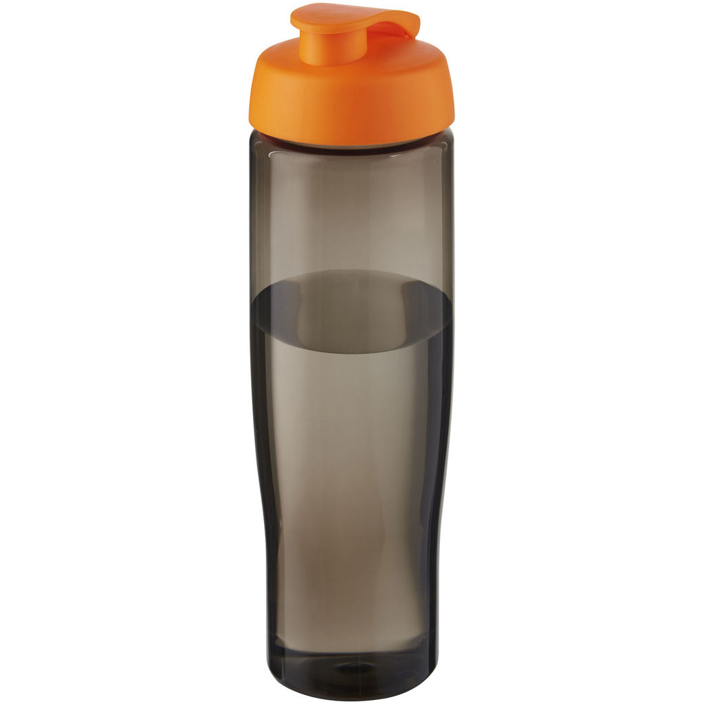 Спортивная бутылка H2O Active® Eco Tempo объемом 700 мл с откидывающейся крышкой, цвет оранжевый, темно-серый