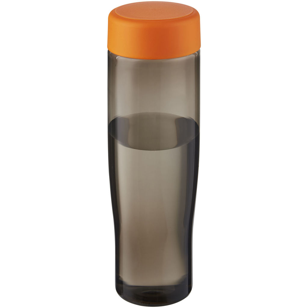 Пляшка для води H2O Active® Eco Tempo об'ємом 700 мл з кришкою, що закручується., колір помаранчевий, темно-сірий