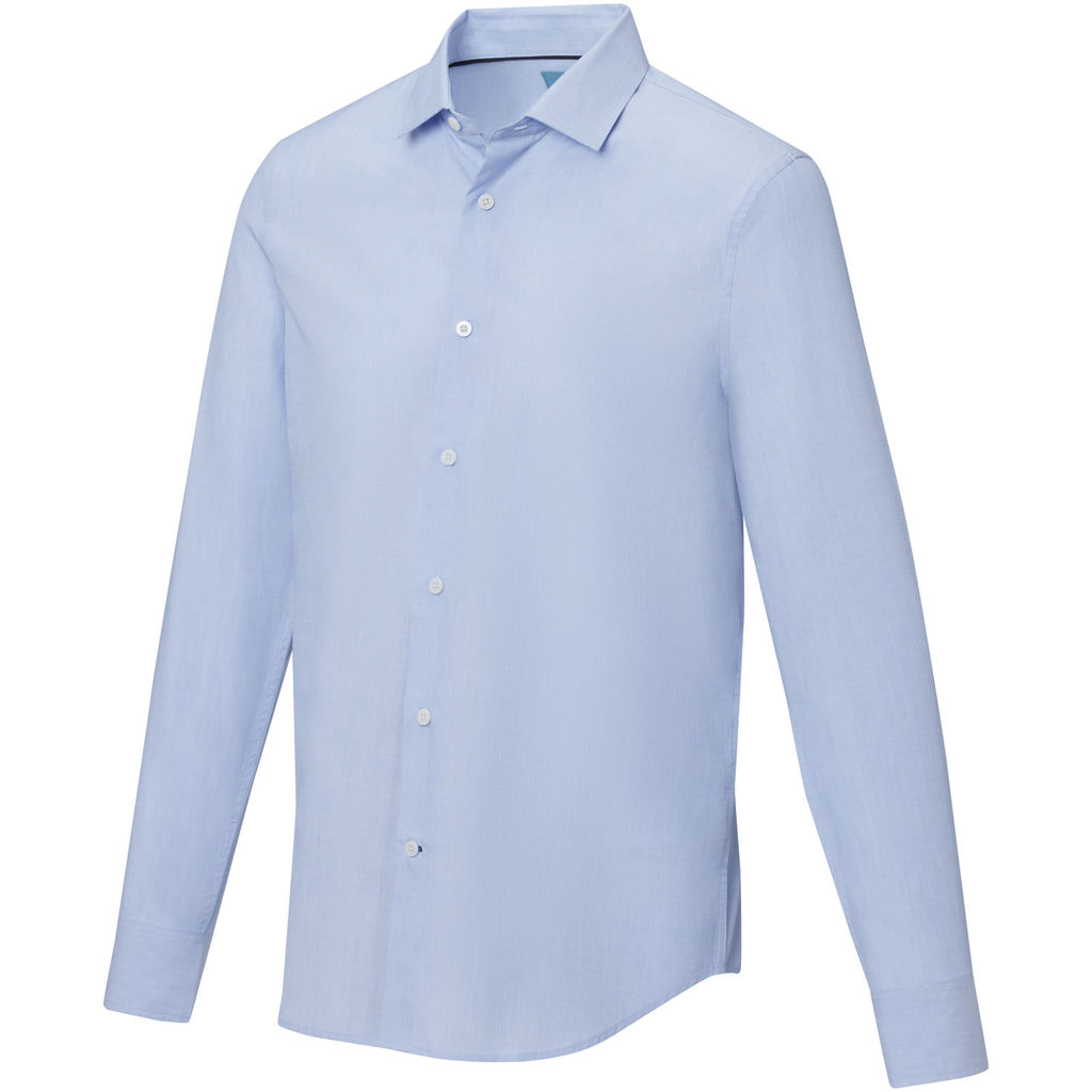 Cuprite Чоловіча футболка з довгим рукавом, виготовлена з натуральних матеріалів, що відповідають стандарту GOTS., колір світло-синій  розмір XS