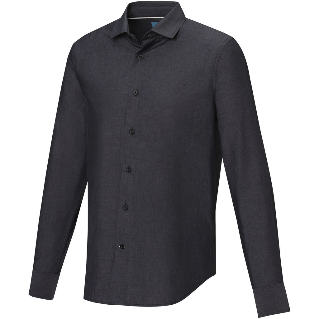 Cuprite Мужская футболка с длинным рукавом, изготовленная из натуральных материалов, которые отвечают стандарту GOTS, цвет сплошной черный  размер XL