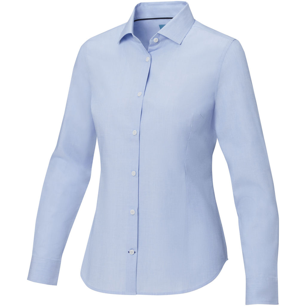 Cuprite Жіноча футболка з довгим рукавом, виготовлена ​​з натуральних матеріалів, що відповідають стандарту GOTS, колір світло-синій  розмір XS