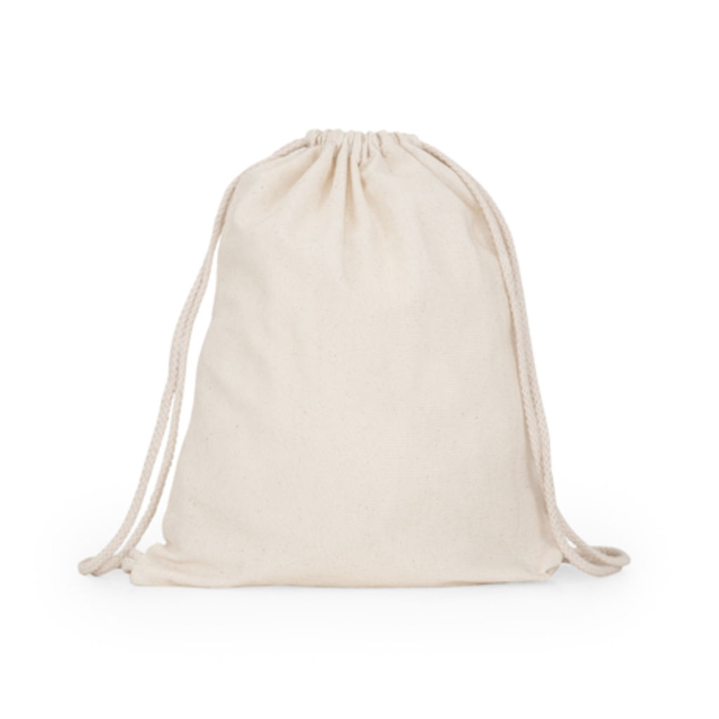 Универсальная сумка из хлопка с кулиской толщиной 8 мм., цвет бежевый