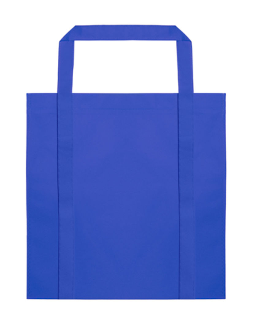 Практична та зручна велика сумка для покупок із нетканого матеріалу щільністю  г/м²  із посиленими ручками довжиною 58 см і пришитою обробкою