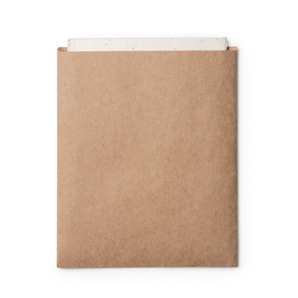 Блокнот формата А6 в обложке из переработанной и биоразлагаемой бумаги, цвет бежевый