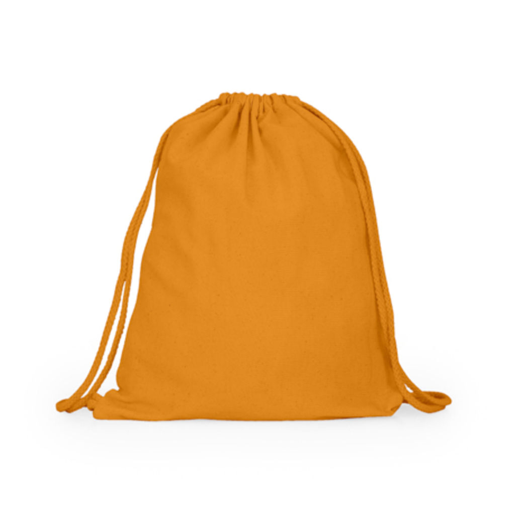 Рюкзак из 100% хлопка с кулиской и соответствующими шнурами, цвет оранжевый