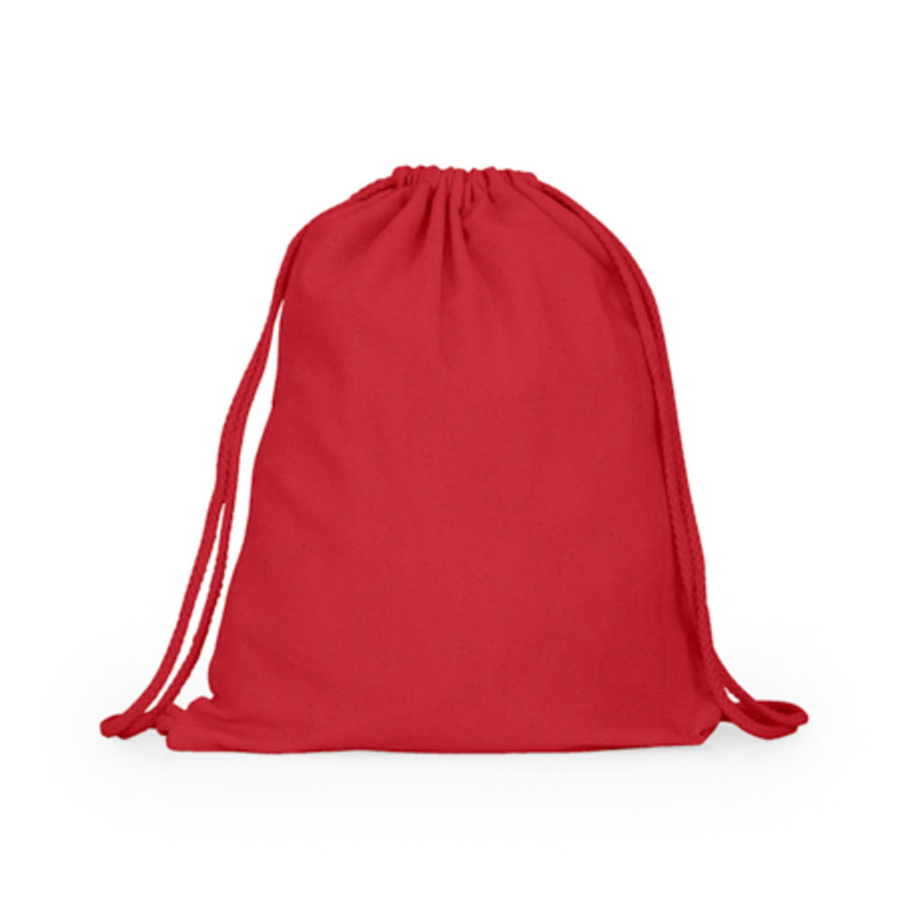 Рюкзак из 100% хлопка с кулиской и соответствующими шнурами, цвет красный