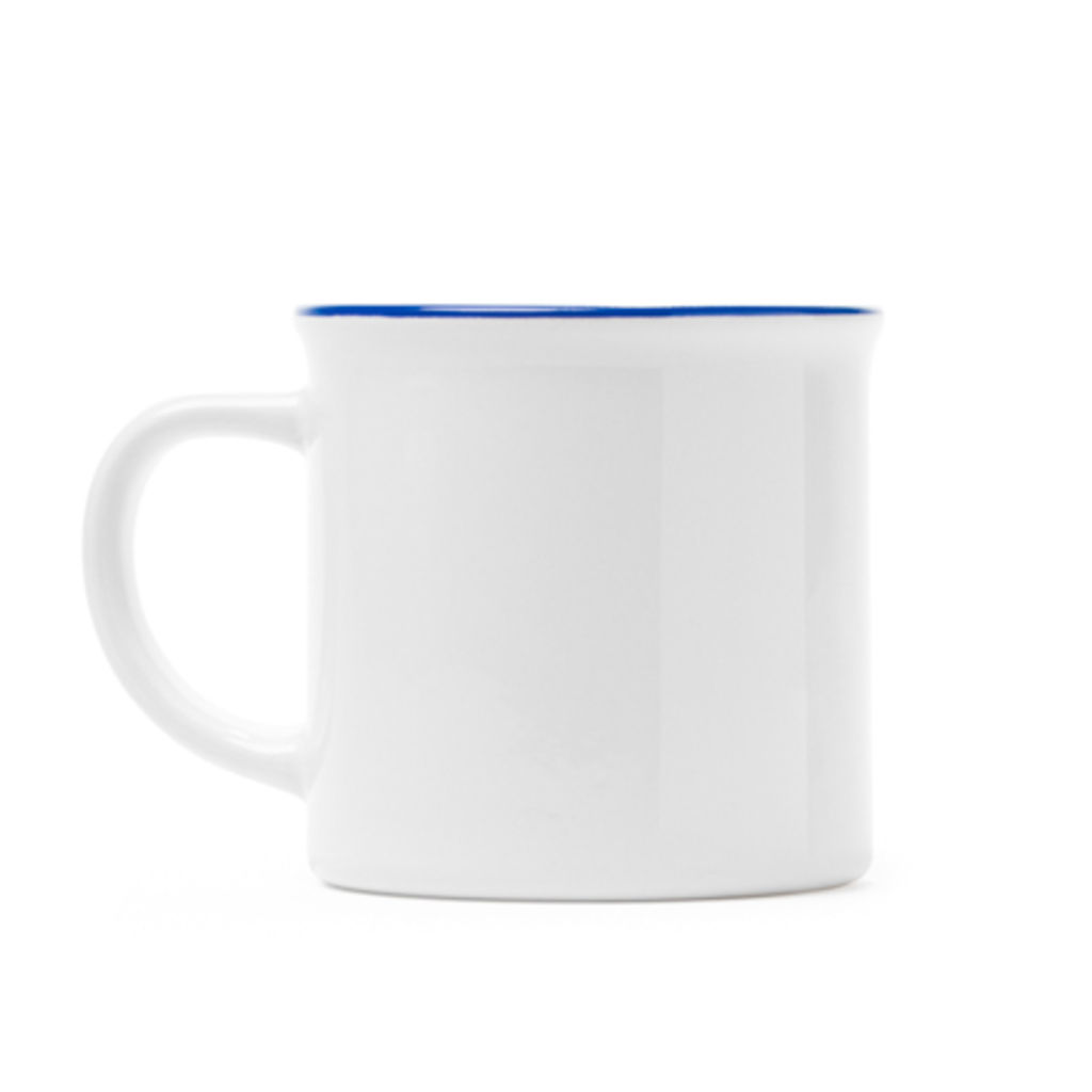 Керамічна чашка в стилі ретро, ​​спеціально для сублімації з вашим улюбленим дизайном, колір білий, темно-синій