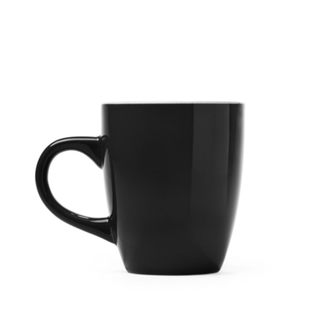 Керамічна чашка в кольоровій глазурі, колір чорний