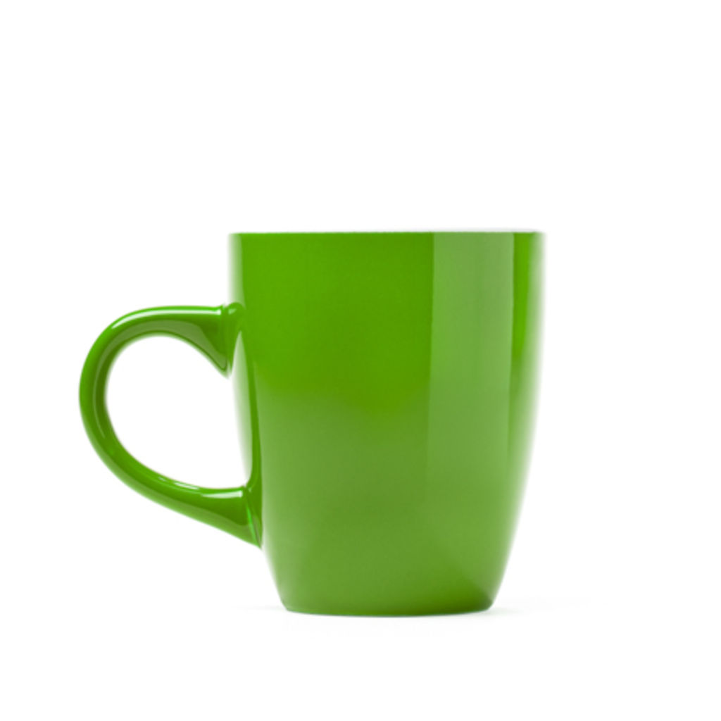 Керамічна чашка в кольоровій глазурі, колір зелений