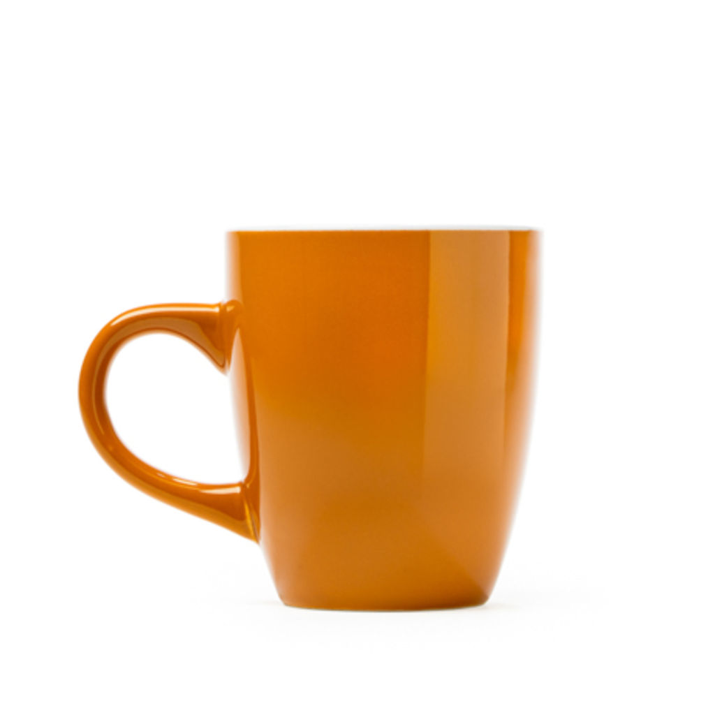 Керамічна чашка в кольоровій глазурі, колір помаранчевий