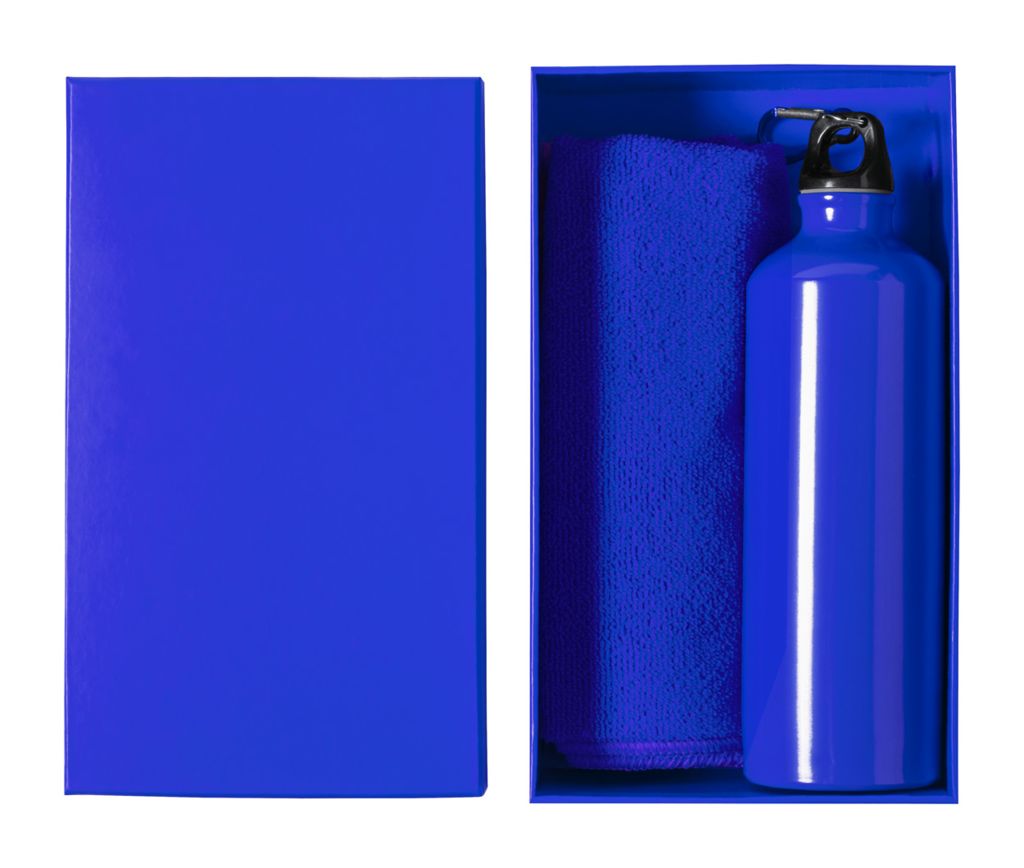 Sport bottle and towel set Cloister, цвет синий