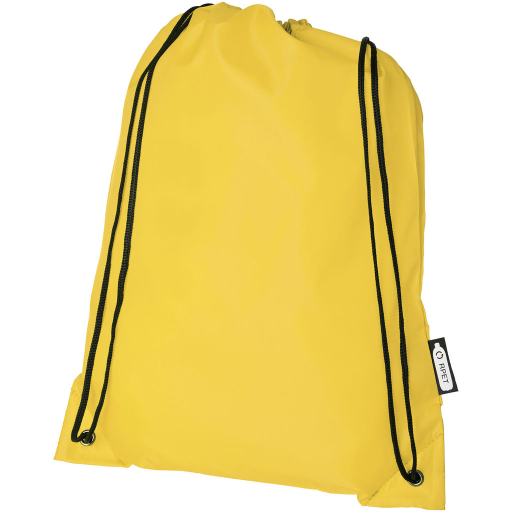 Рюкзак со шнурком Oriole из переработанного ПЭТ, цвет желтый