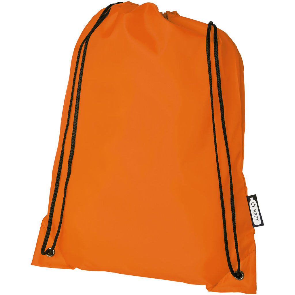 Рюкзак со шнурком Oriole из переработанного ПЭТ, цвет оранжевый