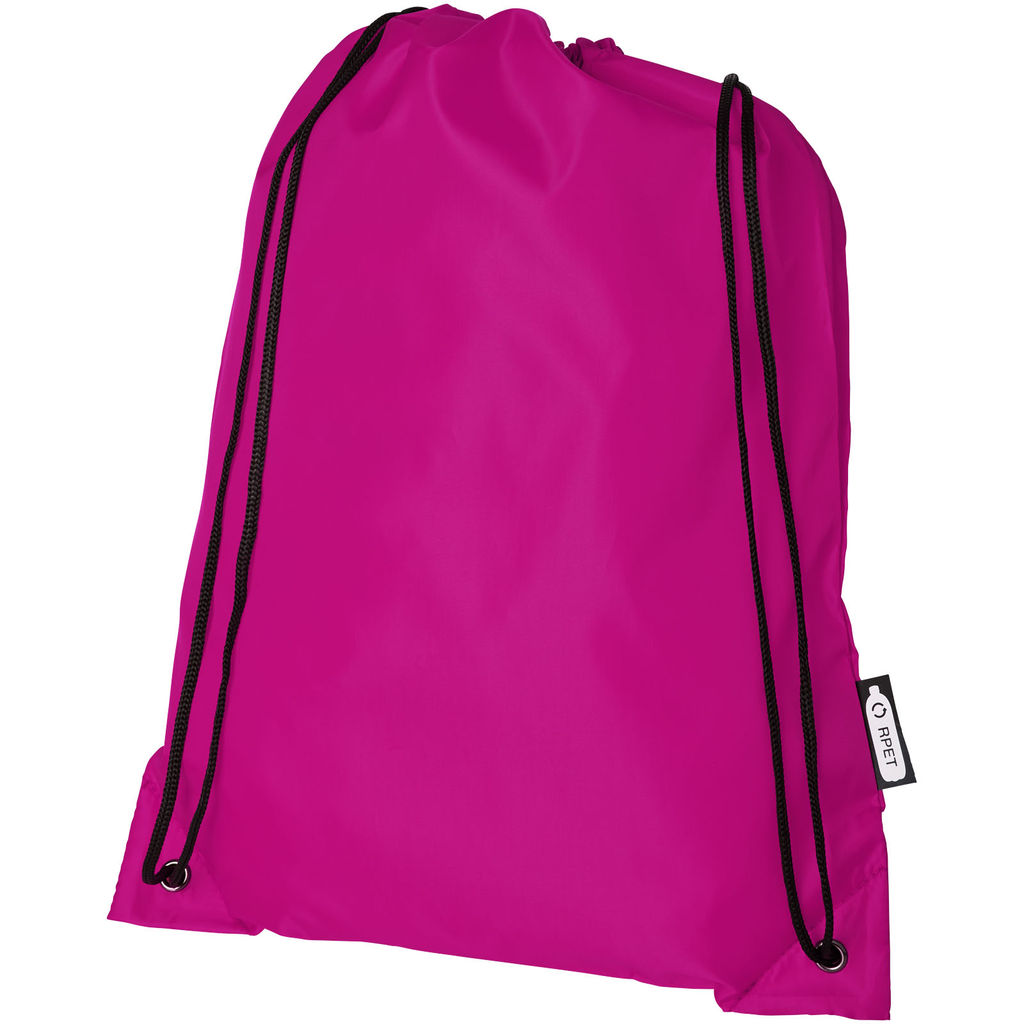 Рюкзак со шнурком Oriole из переработанного ПЭТ, цвет фуксия