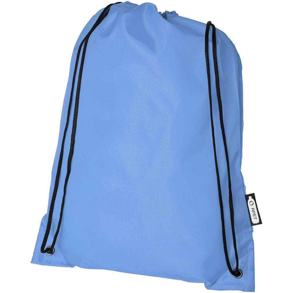 Рюкзак со шнурком Oriole из переработанного ПЭТ, цвет светло-синий