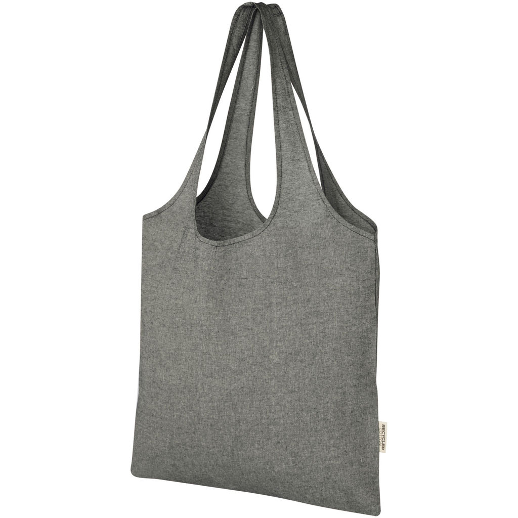 Модная эко-сумка Pheebs объемом 7 л из переработанного хлопка плотностью 150 г/м², цвет heather black