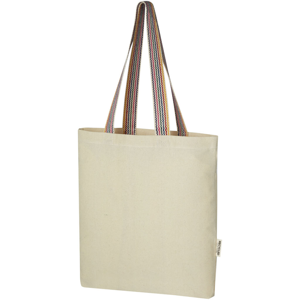 Эко-сумка Rainbow объемом 5л из переработанного хлопка плотностью 180 г/м², цвет натуральный