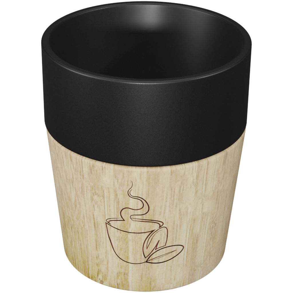 Набор из 4 магнитных керамических кружек для кофе SCX.design D06, цвет сплошной черный
