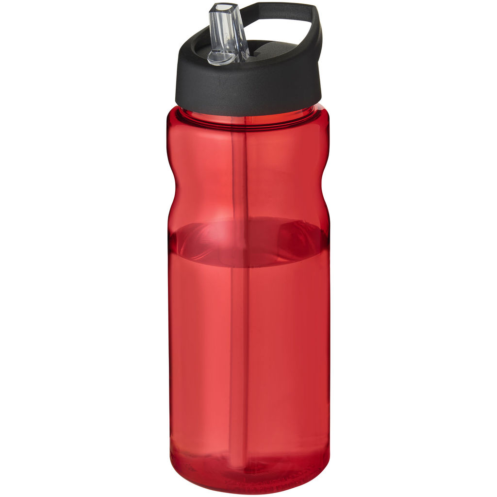 Спортивная бутылка H2O Eco объемом 650 мл с крышкой-носиком, цвет красный, сплошной черный