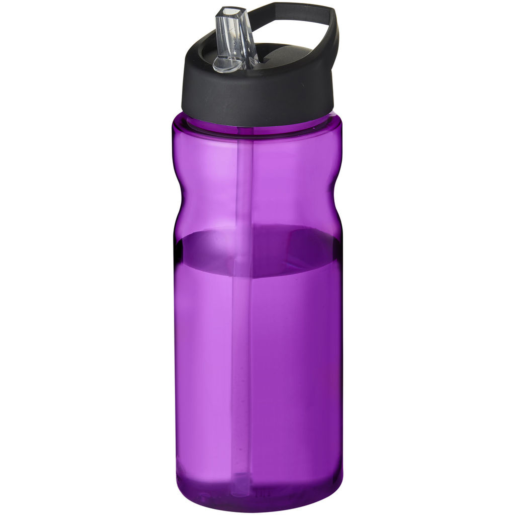 Спортивная бутылка H2O Eco объемом 650 мл с крышкой-носиком, цвет пурпурный, сплошной черный