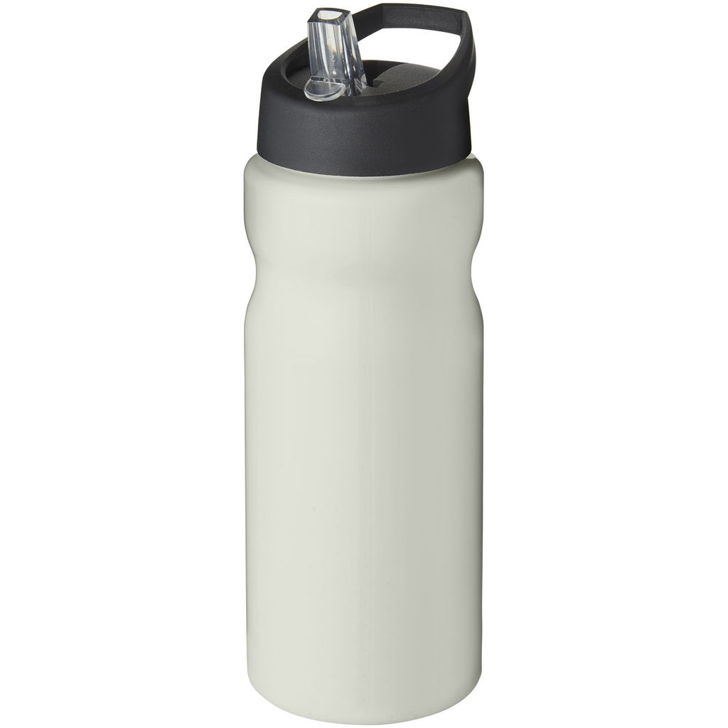 Спортивная бутылка H2O Eco объемом 650 мл с крышкой-носиком, цвет цвета слоновой кости, сплошной черный