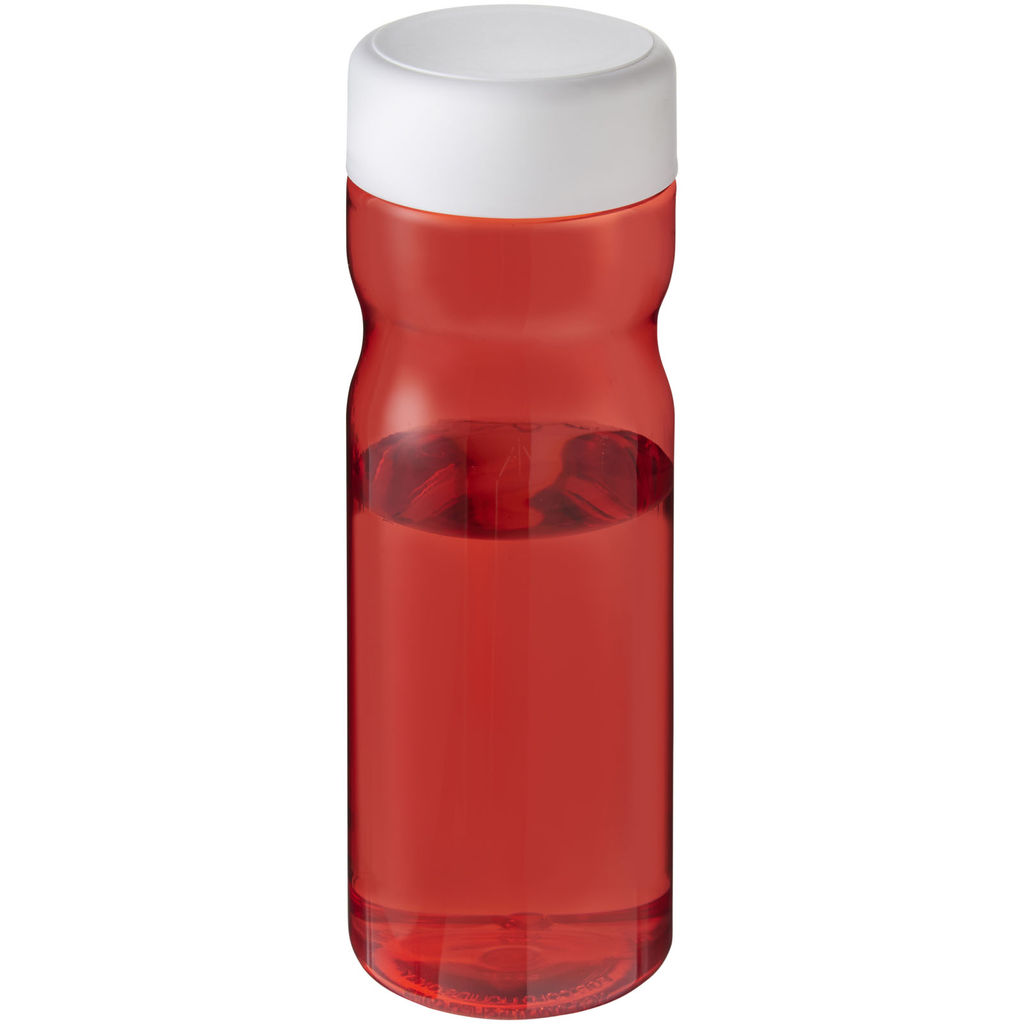 Пляшка з кришкою для води, що загвинчується H2O Eco Base 650 ml, колір червоний, білий
