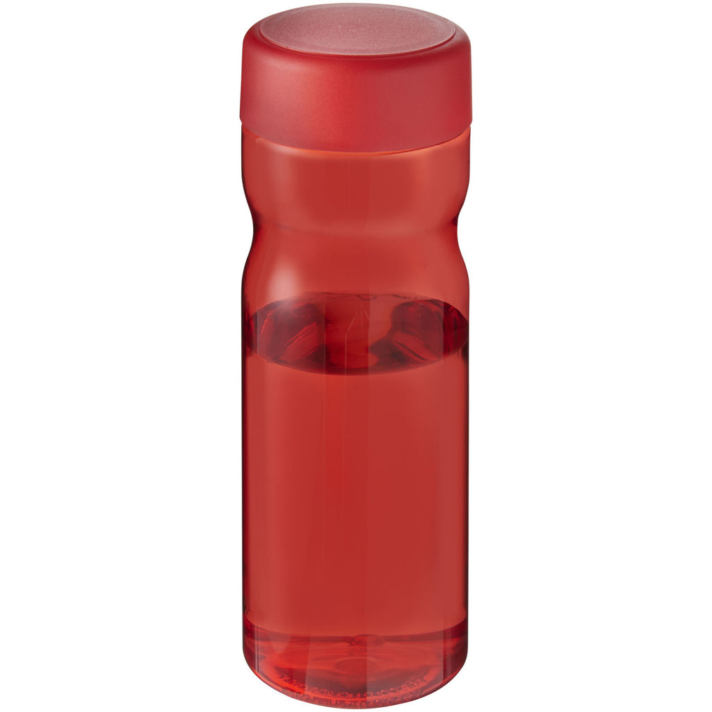 Пляшка з кришкою для води, що загвинчується H2O Eco Base 650 ml, колір червоний, червоний