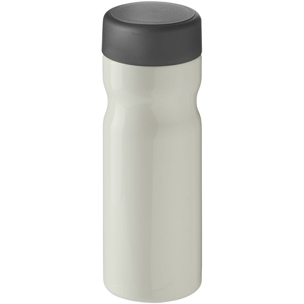 Пляшка з кришкою для води, що загвинчується H2O Eco Base 650 ml, колір кольору слонової кістки, сірий