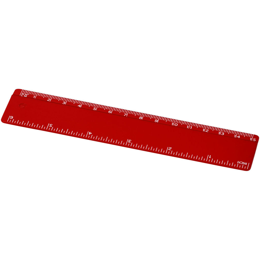 Лінійка Refari із переробленого пластику довжиною 15 см, колір червоний