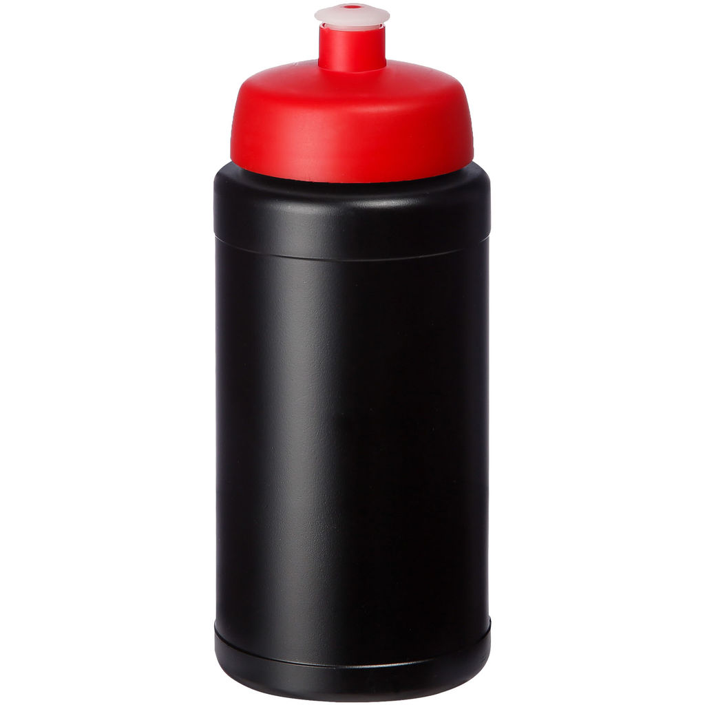 Спортивная бутылка Baseline® Plus объемом 500 мл, цвет красный, сплошной черный