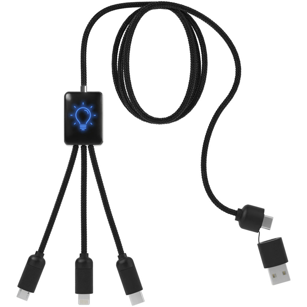 Подовжений кабель 5-в-1 SCX.design C29, колір синій, чорний