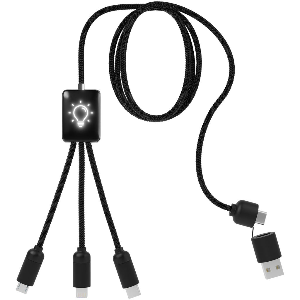 Подовжений кабель 5-в-1 SCX.design C30, колір чорний, білий