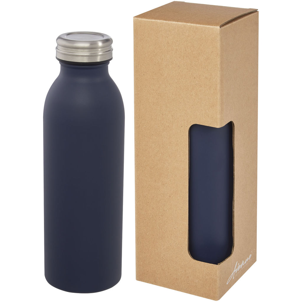 Бутылка Riti объемом 500 мл с медной обшивкой и вакуумной изоляцией, цвет темно-синий