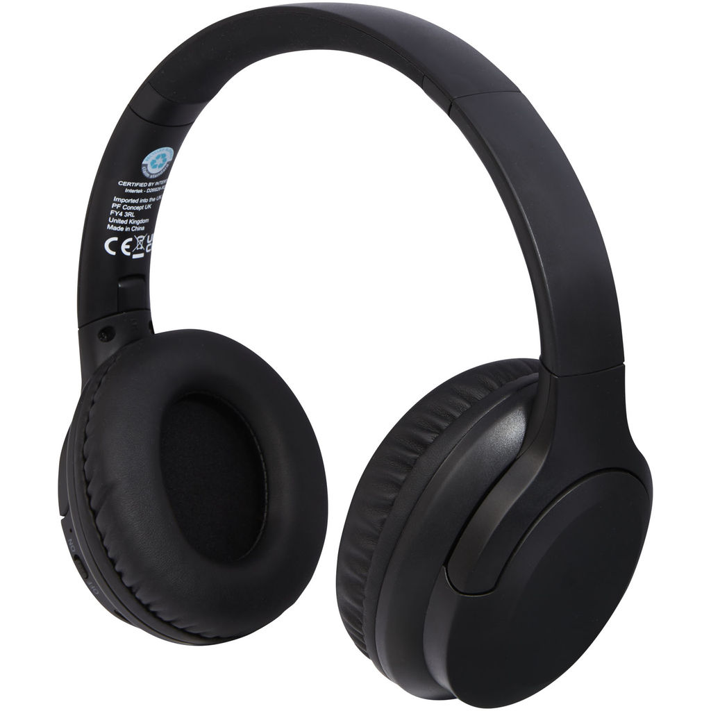 Loop навушники Bluetooth® із переробленої пластмаси, колір суцільний чорний