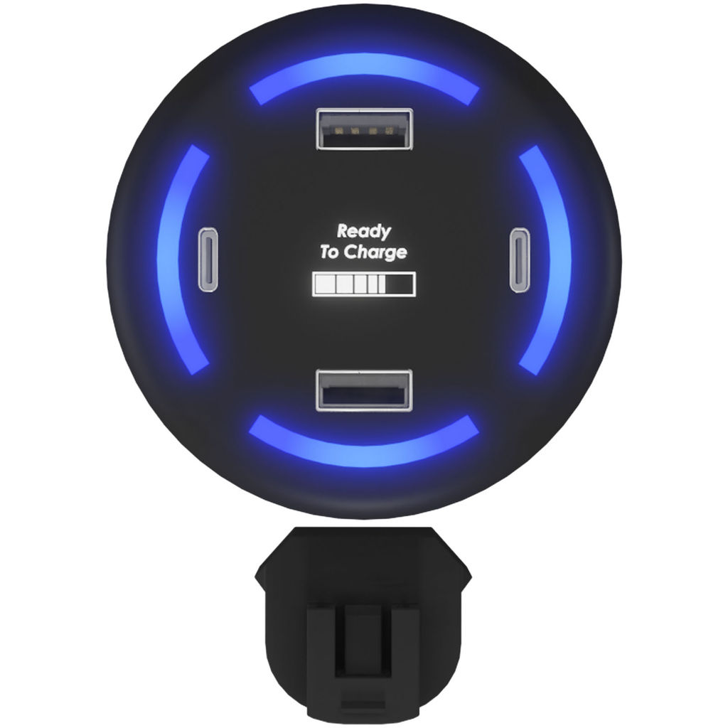 Інтелектуальний домашній зарядний пристрій SCX.design H11 з підсвічуванням логотипу, колір суцільний чорний