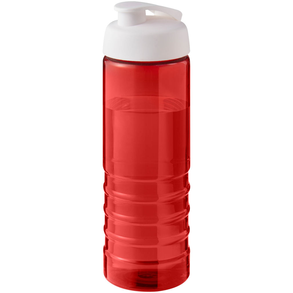 Спортивная бутылка H2O Active® Eco Treble объемом 750 мл с куполообразной крышкой, цвет красный, белый