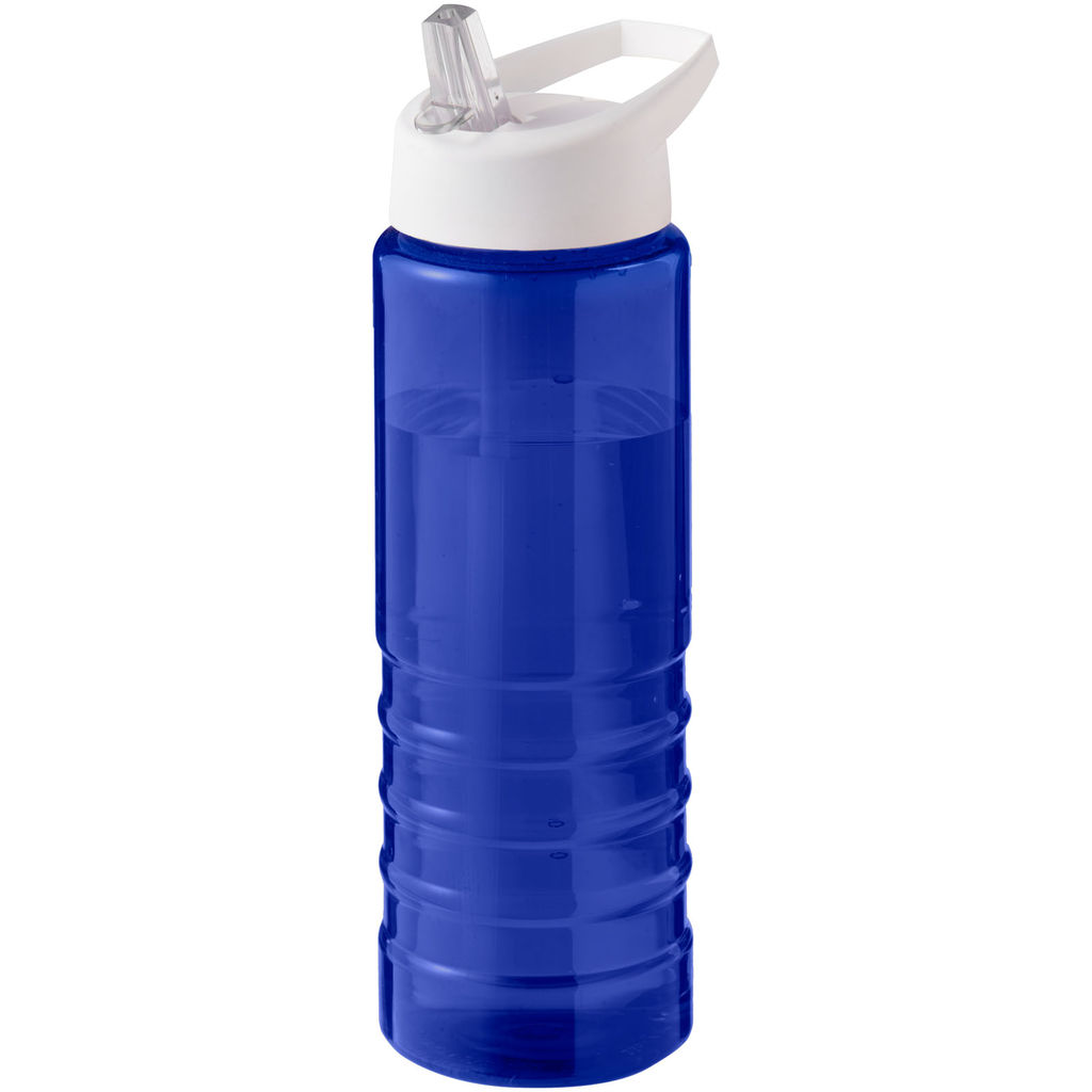 Спортивная бутылка H2O Active® Eco Treble объемом 750 мл с куполообразной крышкой, цвет cиний, белый