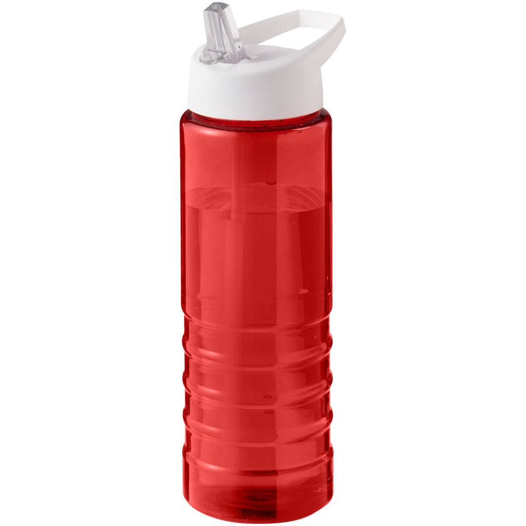 Спортивна пляшка H2O Active® Eco Treble об'ємом 750 мл із куполоподібною кришкою, колір червоний, білий