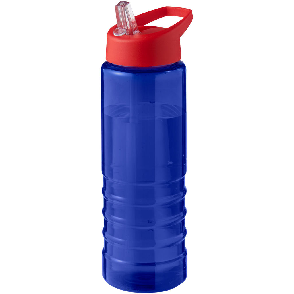 Спортивная бутылка H2O Active® Eco Treble объемом 750 мл с куполообразной крышкой, цвет cиний, красный
