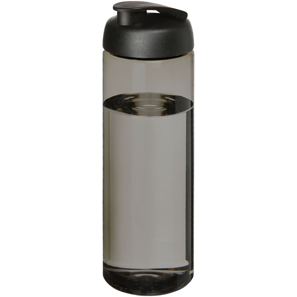 Спортивная бутылка H2O Active® Eco Vibe объемом 850 мл с откидывающейся крышкой, цвет темно-серый, сплошной черный