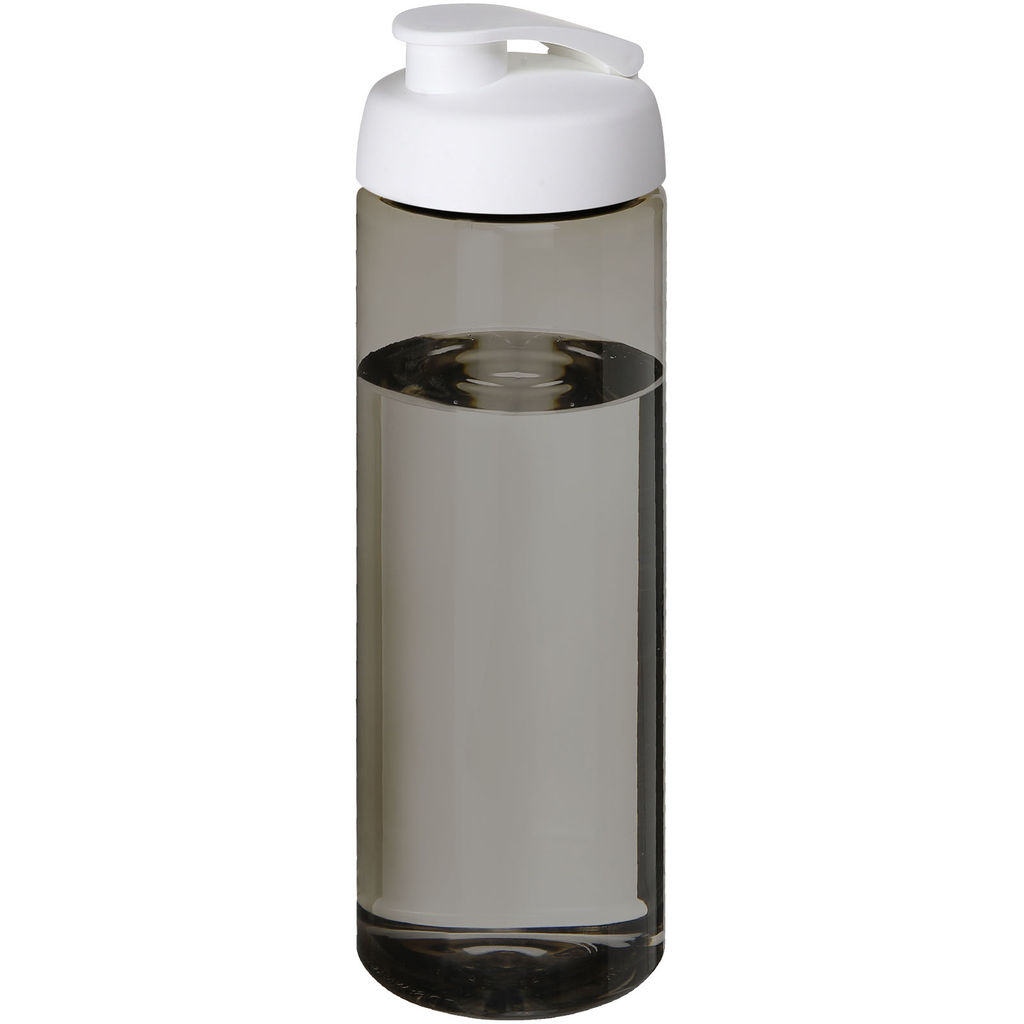 Спортивная бутылка H2O Active® Eco Vibe объемом 850 мл с откидывающейся крышкой, цвет темно-серый, белый