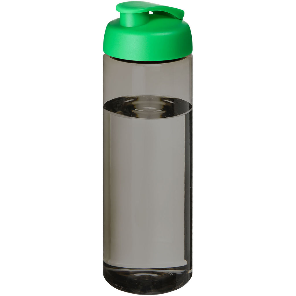 Спортивная бутылка H2O Active® Eco Vibe объемом 850 мл с откидывающейся крышкой, цвет темно-серый, зеленый