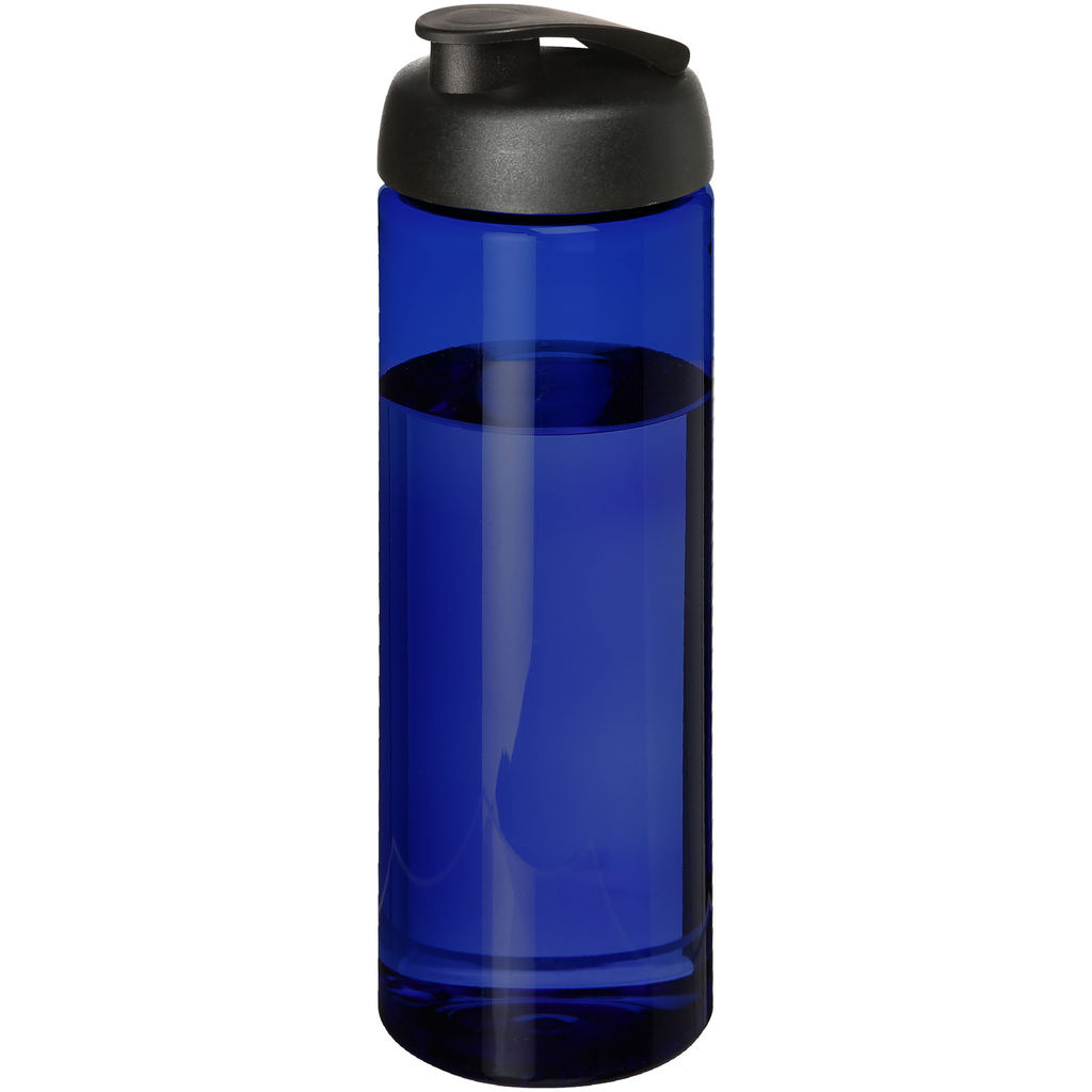 Спортивна пляшка H2O Active® Eco Vibe об'ємом 850 мл з кришкою, що відкидається, колір синій, суцільний чорний