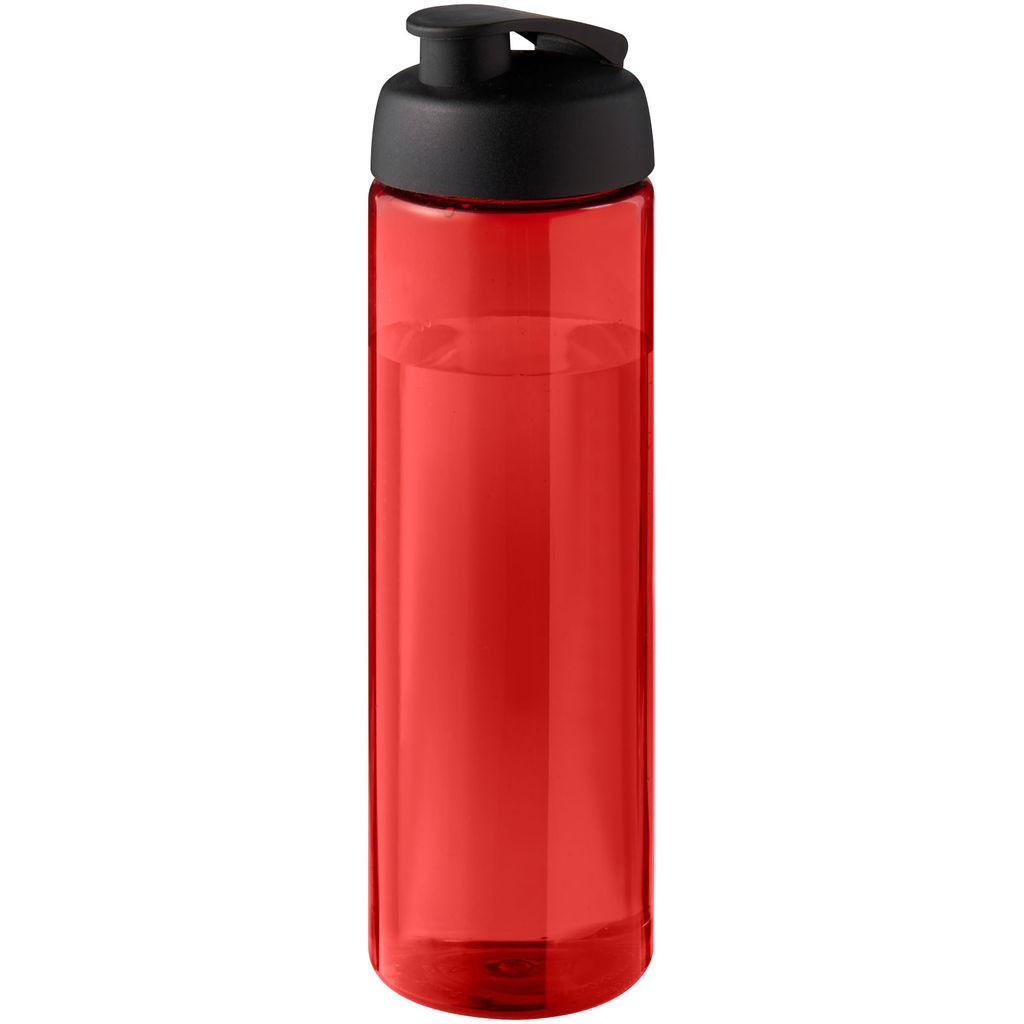 Спортивная бутылка H2O Active® Eco Vibe объемом 850 мл с откидывающейся крышкой, цвет красный, сплошной черный