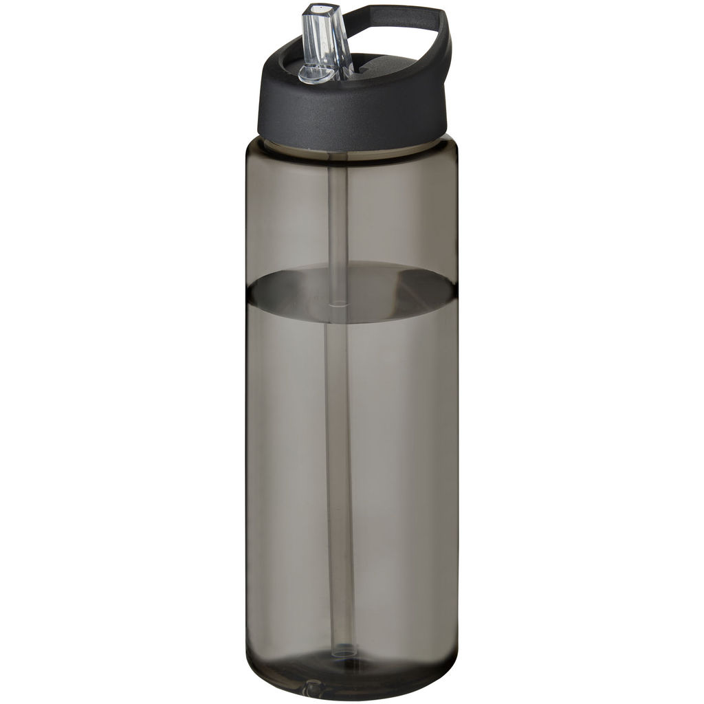 Спортивная бутылка H2O Active® Eco Vibe объемом 850 мл с крышкой-носиком, цвет темно-серый, сплошной черный