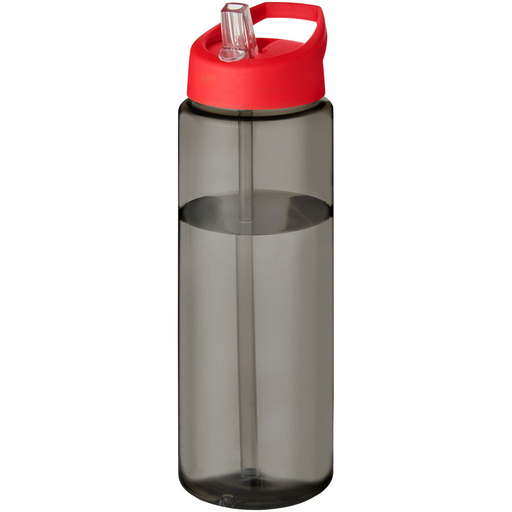 Спортивная бутылка H2O Active® Eco Vibe объемом 850 мл с крышкой-носиком, цвет темно-серый, красный