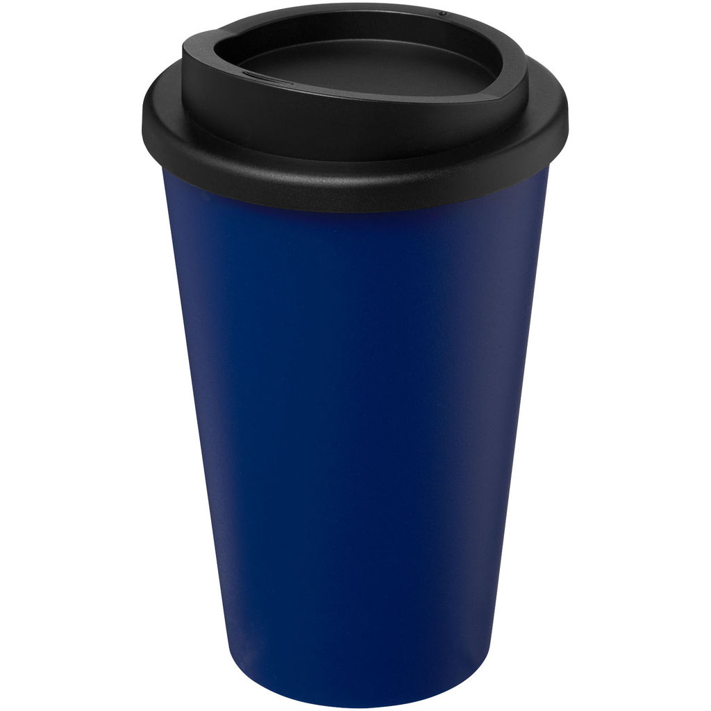 Термокружка Recycled Americano® об'ємом 350 мл, колір синій, суцільний чорний