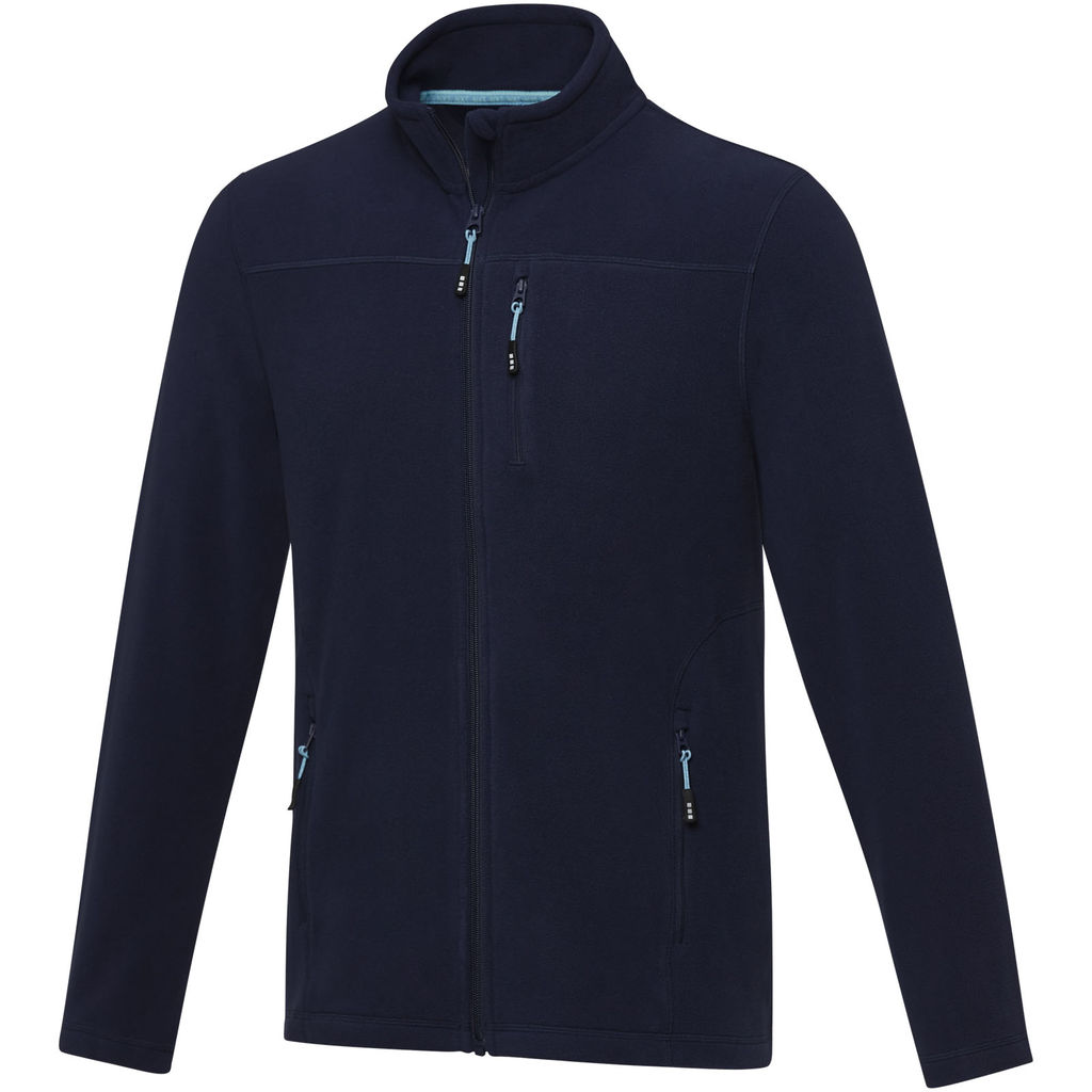 Чоловіча флісова куртка Amber на блискавці із перероблених матеріалів за стандартом GRS, колір темно-синій  розмір XS